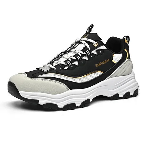 Men Women Retro Platform Dad Shoes Height Increasing Casual Sports Sneakers PU Mesh Breathable Non-Slip Outdoor Walking Shoes