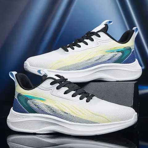 Herren Grote Maat Mesh Sport Laufschuhe Atmungsaktiv Leicht Dämpfung Sneaker Mesh Obermaterial EVA Sohle Für Studenten