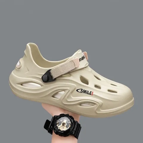 Herren Sommer EVA Clogs Mode Atmungsaktiv Hohl Sandalen Dicke Sohle Lässig Strand Garten Schuhe Mit Verstellbarem Fersenriemen