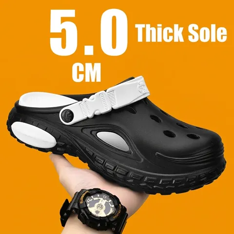 Men's EVA Beach Clogs Summer Lightweight Breathable Platform Garden Shoes Outdoor Water Sandals Non-Slip Casual Slippers Plus Size