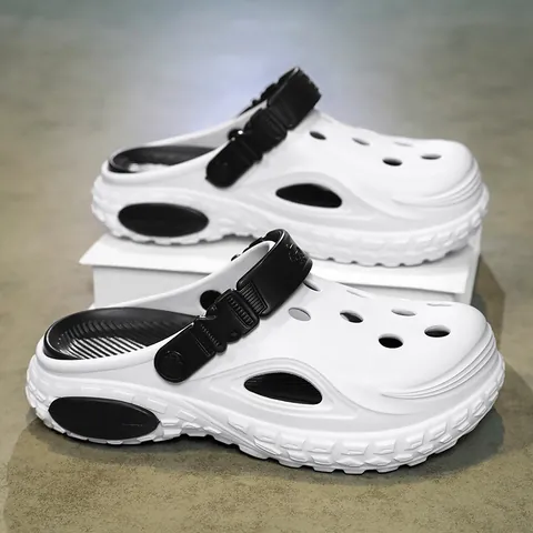 Men's EVA Beach Clogs Summer Lightweight Breathable Platform Garden Shoes Outdoor Water Sandals Non-Slip Casual Slippers Plus Size