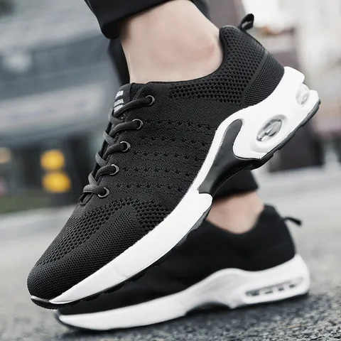 Scarpe Sportive Uomo Fly-knit Alla Moda Con Cuscino d'Aria Rialzo Statura Traspiranti Leggere Casual All'aperto Per Corsa