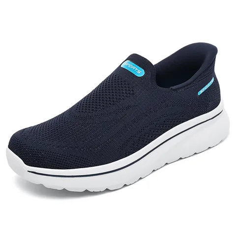 Chaussures de Marche Unisexe en Maille Respirante Léger À Enfiler Chaussures Décontractées Hommes Femmes Seniors Flyknit Confort Baskets Plats