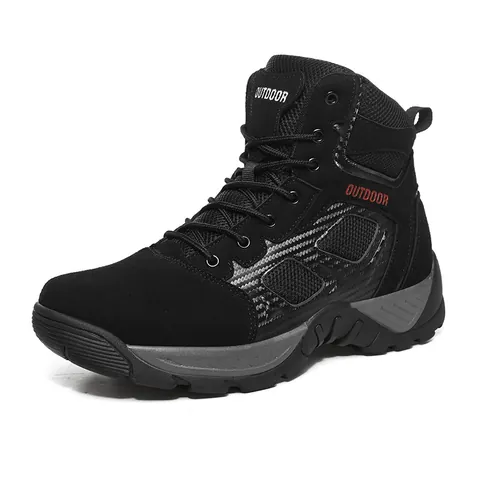 Men Tactical Combat Boots Outdoor Hiking Training Shoes High Top Workwear Martin Boots Non-slip Wear-resistant Army Boots