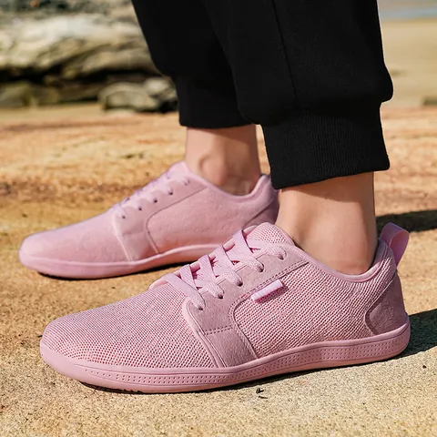 Unisex Barfußschuhe Breiter Zehenbereich Zero Drop Fly-knit Mesh Sneaker Leichte Atmungsaktive Outdoor Training Fitnessschuhe