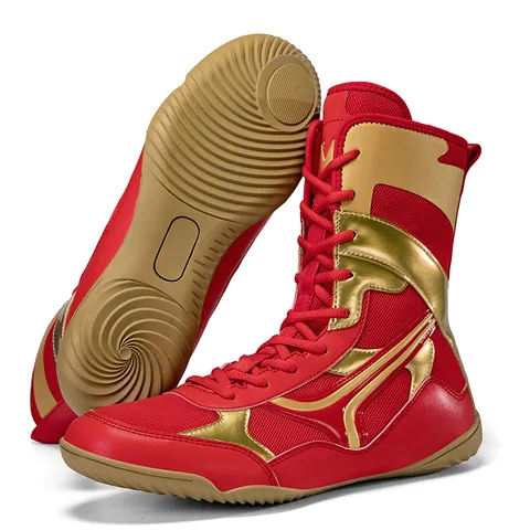 Professional Men's Wrestling Shoes High-Top Boxing Combat Training Sneakers Breathable Anti-Slip Durable Wrestling Combat Shoes