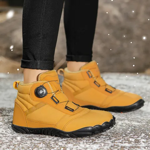 Unisex Winter Outdoor Schneestiefel Wasserdicht Rutschfest Warm Plüsch Gefüttert High-Top Sportschuhe Mit Drehverschluss
