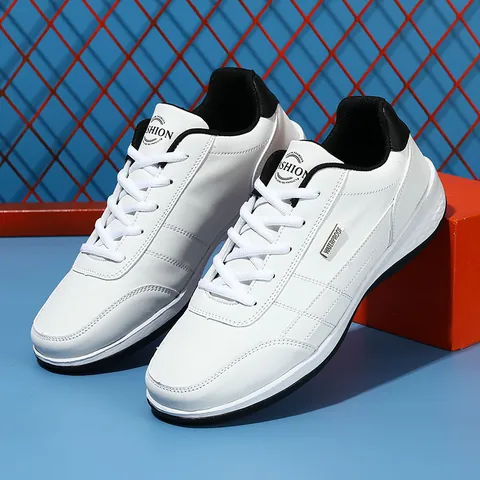 Men Casual Running Shoes Waterproof Space Leather Upper Lightweight Fashion Sneakers Outdoor Sports Walking Board Shoes