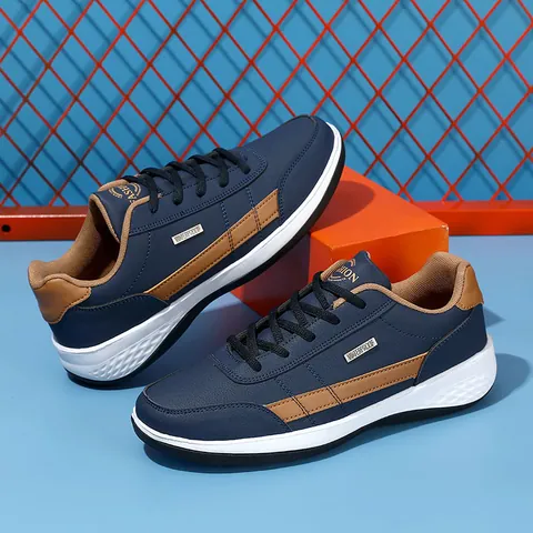 Men Casual Running Shoes Waterproof Space Leather Upper Lightweight Fashion Sneakers Outdoor Sports Walking Board Shoes