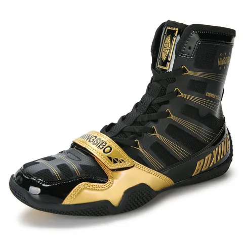 Professional High Top Boxing Wrestling Shoes Men Women Breathable Synthetic Leather Mesh Training Boots Non Slip Combat Sneakers