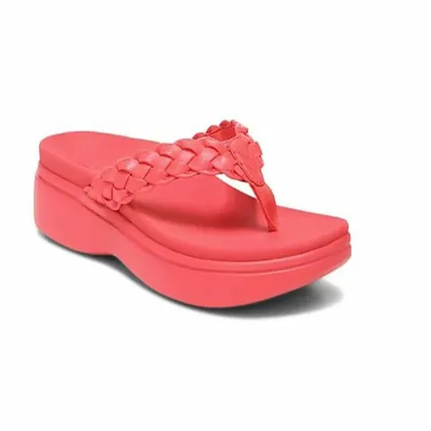 Damen Keilabsatz Flip Flops Geflochtene Riemen Plateau Sandalen Sommer Strand Schuhe Lässig Offene Zehen Rutschfeste Mode Sandalen