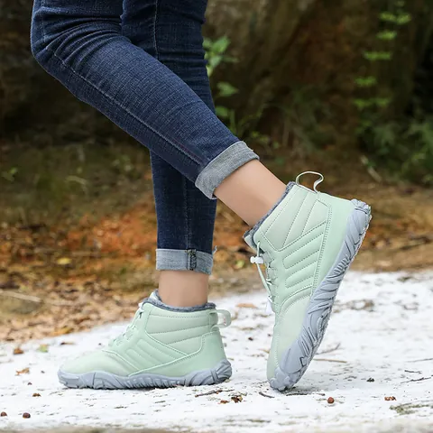 Winter Unisex Five-finger Snow Boots Fleece Lined Warm Outdoor Hiking Boots Non-slip Waterproof Couple Cotton Shoes Plus Size
