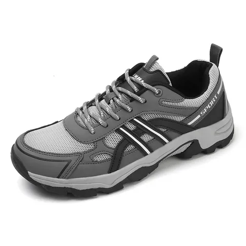 Men Outdoor Hiking Shoes Breathable Mesh Synthetic Leather Non-Slip Sneakers Lightweight Trekking Walking Shoes Sports