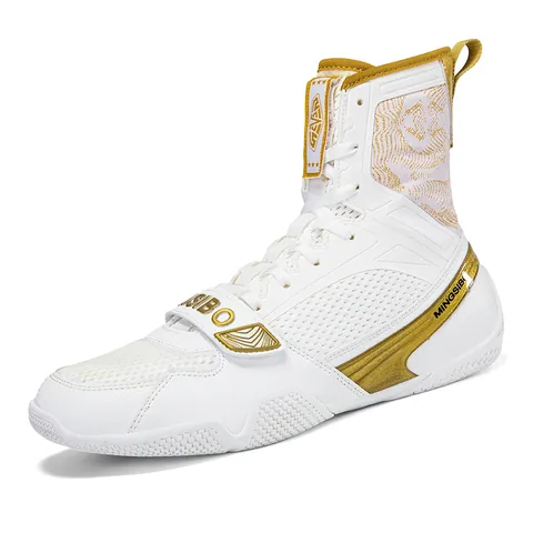 Professional High-top Boxing Shoes For Men Women Breathable Mesh Wrestling Shoes Training Gym Lifting Footwear Non-slip