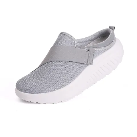 Pantuflas de Malla Transpirable para Mujer con Suela Balancín Mules Casuales Sin Cordones Zapatos Ligeros de Suela Gruesa