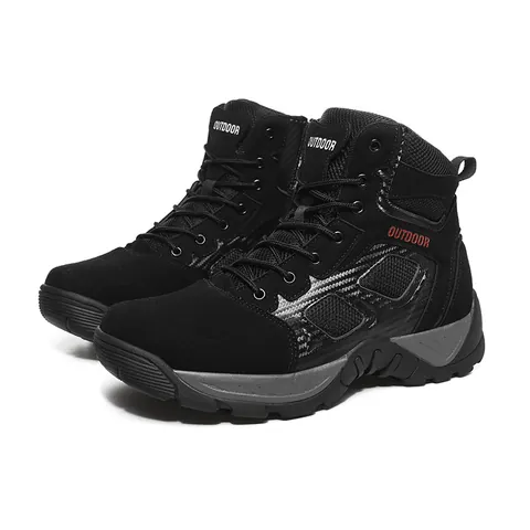 Men Tactical Combat Boots Outdoor Hiking Training Shoes High Top Workwear Martin Boots Non-slip Wear-resistant Army Boots