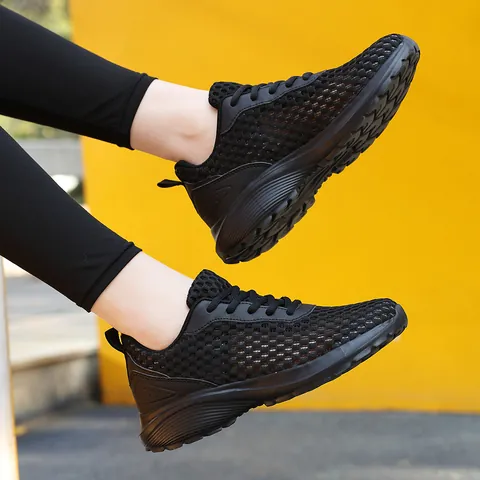 Dames Sneakers Ademend Mesh Lichtgewicht Dikke Zool Veterschoenen Casual Zomerschoenen Fashion Dad Shoes Flyknit Sport Hardloopschoenen