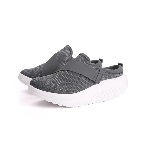 Pantuflas de Malla Transpirable para Mujer con Suela Balancín Mules Casuales Sin Cordones Zapatos Ligeros de Suela Gruesa