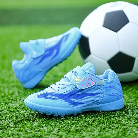 Professional Kids Soccer Shoes Breathable Mesh Upper TF Sole Soccer Training Cleats For Boys Girls Artificial Grass Soccer Shoes
