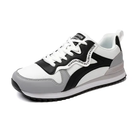 Zapatillas Retro Casuales para Mujer Estilo Clásico Forrest Gump Cuero Sintético Transpirable Patchwork Zapatos de Running Antideslizantes de Caña Baja con Cordones