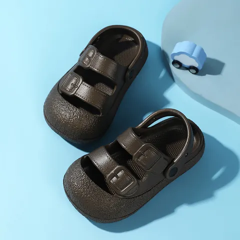 EVA Kids Closed Toe Sandals Hollow Out Breathable Beach Shoes For Boys Girls Soft Sole Anti Collision Summer Casual Footwear