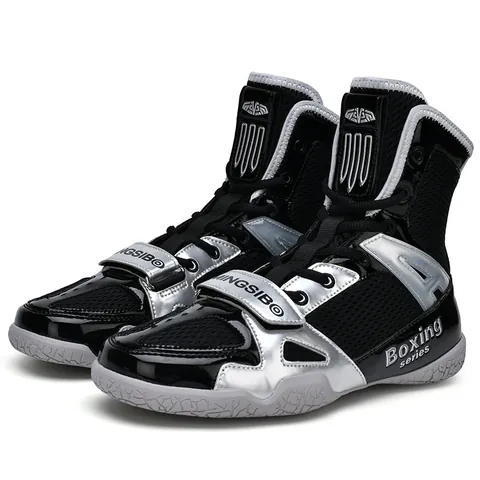 Professional High-Top Boxing Shoes For Men Women Breathable Mesh Wrestling Shoes Non-Slip Weightlifting Training Sneakers Indoor Combat Sports Shoes