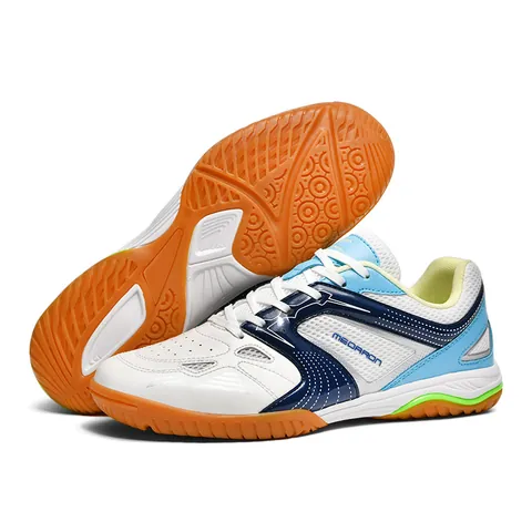 Chaussures de Tennis de Table Professionnelles pour Hommes Baskets d'Entraînement Respirantes Antidérapantes en Cuir Synthétique