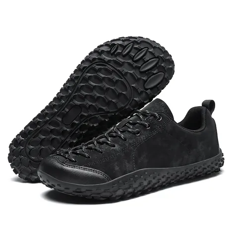 Wide Toe Box Barefoot Shoes For Men Women Outdoor Hiking Trail Running Shoes Non-Slip Lightweight Minimalist Sneakers Synthetic Leather