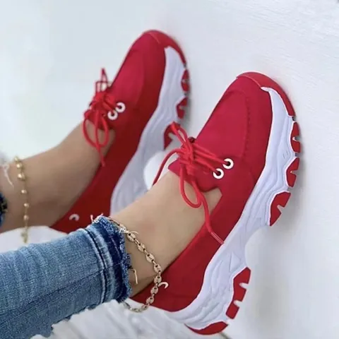 Dames Mesh Platform Sneakers Ademend Dikke Zool Vetersluiting Casual Hardloopschoenen Grote Maten Comfortabele Wandelschoenen