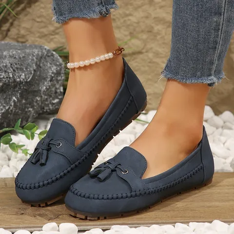 Dames Raffia Kwastje Loafers Slip-on Driving Schoenen Zachte Zool Casual Comfort Flats Effen Kleur Mocassins Mode Schoeisel