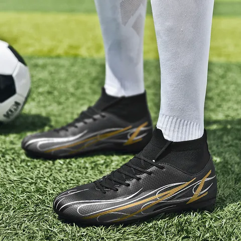 Professionelle High Top Fußballschuhe Herren Damen Flyknit Socken Cleats Fußballschuhe AG TF Outdoor Training Sport Sneaker
