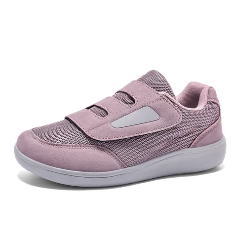 Breathable Flyknit Walking Shoes for Men Women Hook and Loop Casual Running Sneakers with Wide Toe Box Lightweight Comfortable Footwear