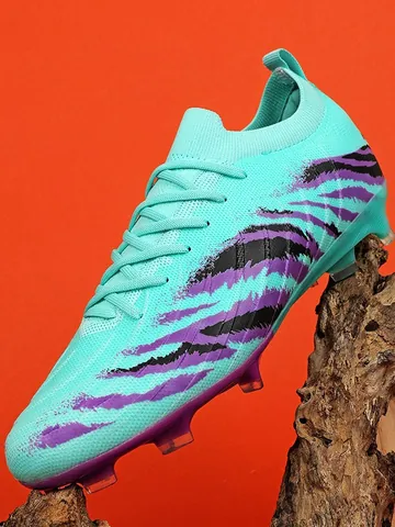 Zapatos de Fútbol Profesionales de Corte Bajo para Hombre y Mujer Tacos FG AG KPU Flyknit Transpirables Entrenamiento