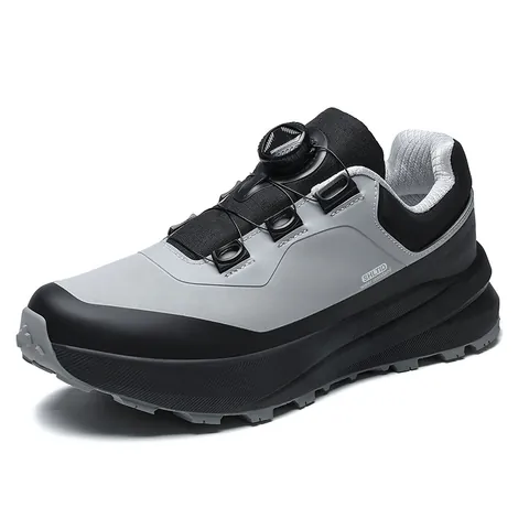 Men's Outdoor Hiking Shoes Water Resistant Off-road Trekking Boots Non-slip TPU Split Leather Mountaineering Shoes Rotating Buckle Athletic Sneakers