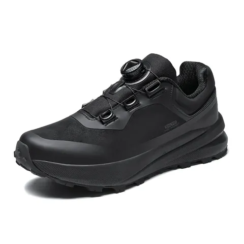 Men's Outdoor Hiking Shoes Water Resistant Off-road Trekking Boots Non-slip TPU Split Leather Mountaineering Shoes Rotating Buckle Athletic Sneakers
