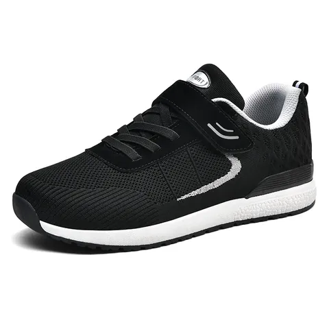 Breathable Flyknit Running Shoes For Men Women Lightweight Mesh Walking Sneakers With Hook And Loop Closure Casual Sport Footwear
