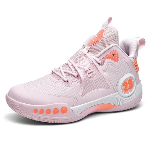 Unisex Basketball Shoes Low-top Hook-and-Loop Breathable Mesh Upper Anti-slip Rubber Sole Sports Training Sneakers For Men Women