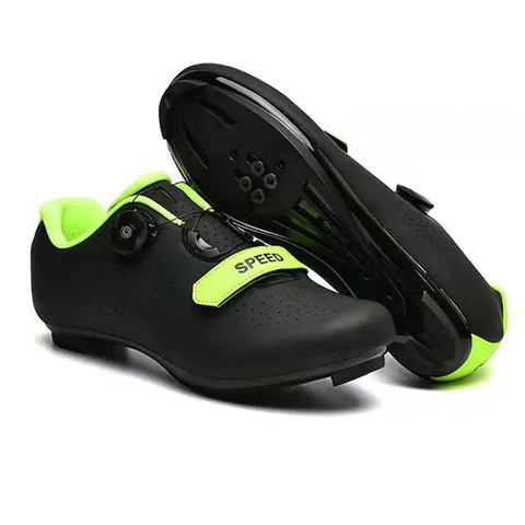 Professional Cycling Shoes For Men Women Road Mountain Bike Shoes With Rotating Buckle Breathable PU Leather Athletic Footwear