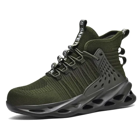 Safety Shoes Steel Toe Puncture Proof Work Sneakers For Men Women Breathable High Top Industrial Protective Footwear G01