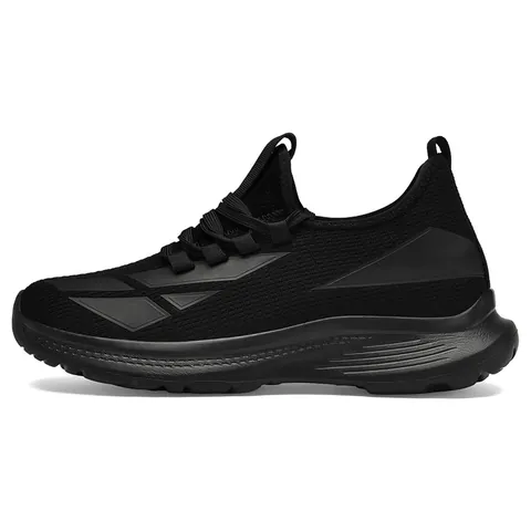 Herren Höhenvergrößerung Atmungsaktive Laufschuhe Leichtgewichtig Mesh Obermaterial Dicke Sohle Sneakers Casual Sportschuhe Schwarz