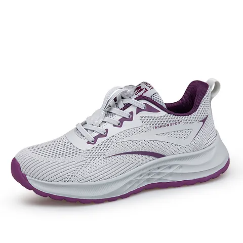 Men Women Breathable Fly-woven Mesh Running Shoes Lightweight Cushioned Walking Shoes Fashion Sport Sneakers Model 8217