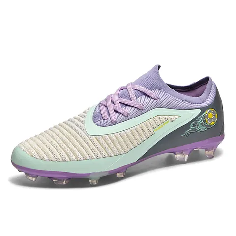 Professionelle Fußballschuhe Für Herren Damen Flyknit Low Top FG HG Lange Spikes Fußballschuhe Für Gras Training Sport Sneaker
