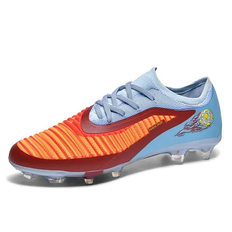 Professional Soccer Shoes For Men Women Flyknit Low Top FG HG Long Spikes Football Cleats For Grass Training Athletic Sport Sneakers