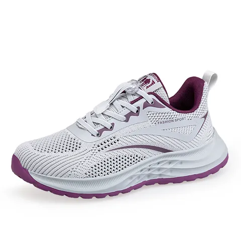 Unisex Fly-Woven Mesh Running Shoes Lightweight Breathable Hollow Walking Sneakers For Men Women Casual Sport Fitness Shoes