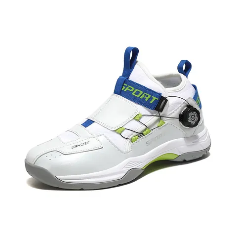 Rotary Buckle Basketball Shoes For Men Women Breathable Low Top Anti Slip Combat Sports Sneakers Couple Large Size Trend