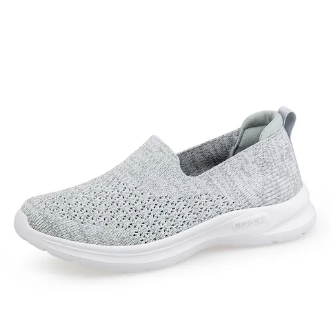 Women's Casual Flying Woven Mesh Walking Shoes Breathable Slip-on Running Sneakers Lightweight Soft Bottom Outdoor Sport Shoes