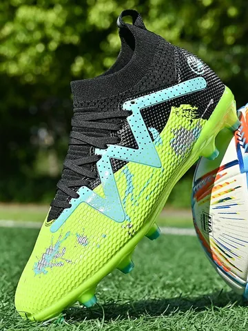 766G Profi High Top Fußballschuhe für Herren Damen Kinder AG FG Stollen Turf Fußballschuhe Kunstleder