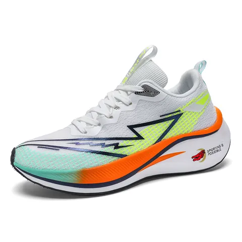 T5 Lightweight Breathable Running Shoes For Men Women Carbon Plate Shock Absorption Mesh Low Top Sports Jogging Sneakers Outdoor Non-Slip Athletic Footwear