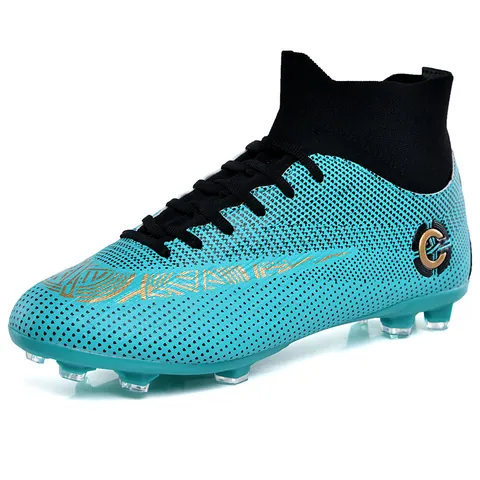 Zapatos de Fútbol de Caña Alta Unisex Profesionales Cuero Sintético Botas de Fútbol Tacos FG TF Entrenamiento Adultos
