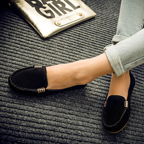 Mocassini Piatti da Donna in Stile Coreano Scarpe Casual Slip-On Comoda Suola Morbida Scarpe da Passeggio Quotidiane per Donna Taglie Forti